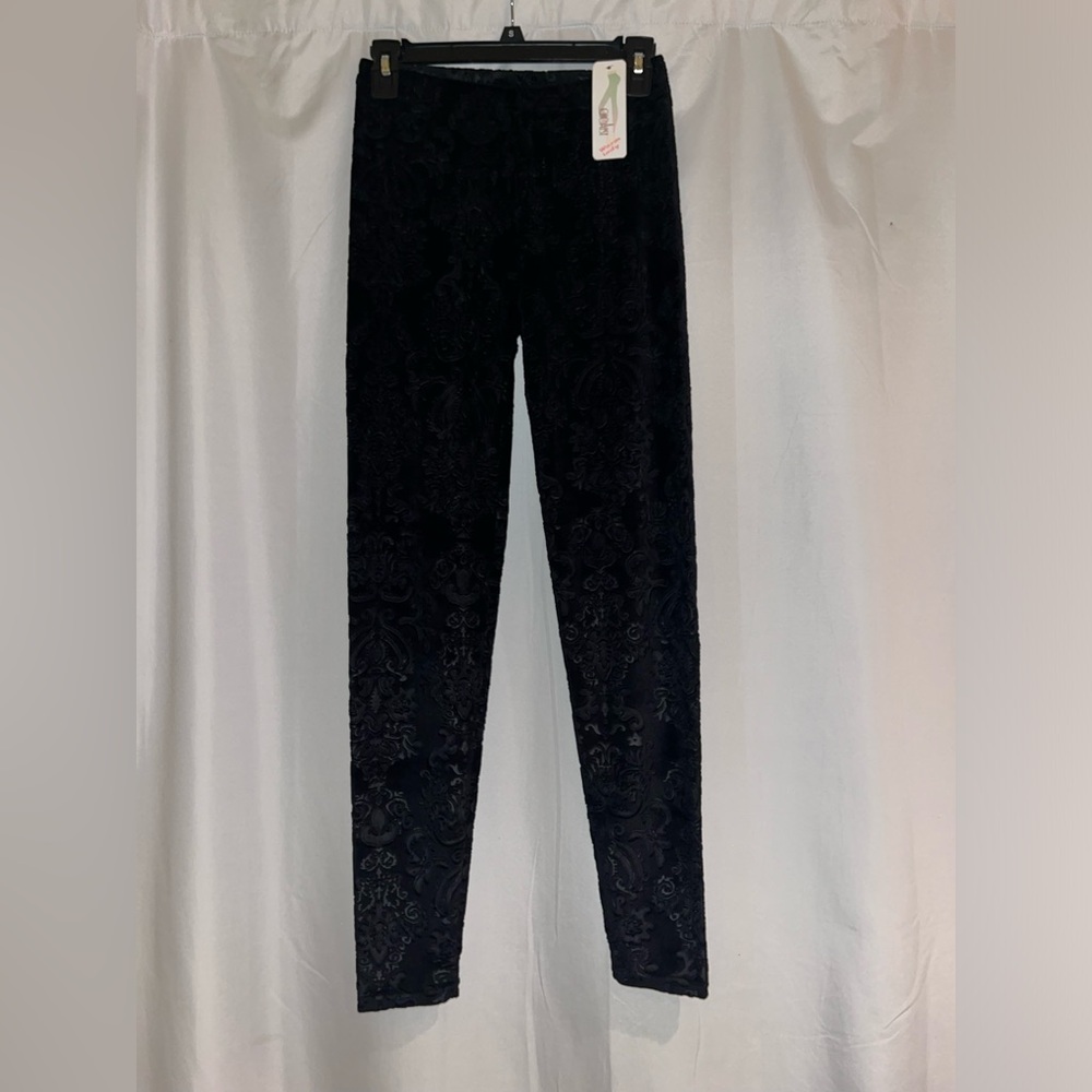 Black velvet leggings size small/medium